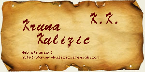Kruna Kulizić vizit kartica